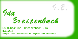 ida breitenbach business card